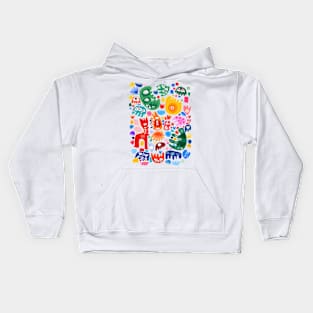 Joyful Summer Abstract Pattern Kids Hoodie